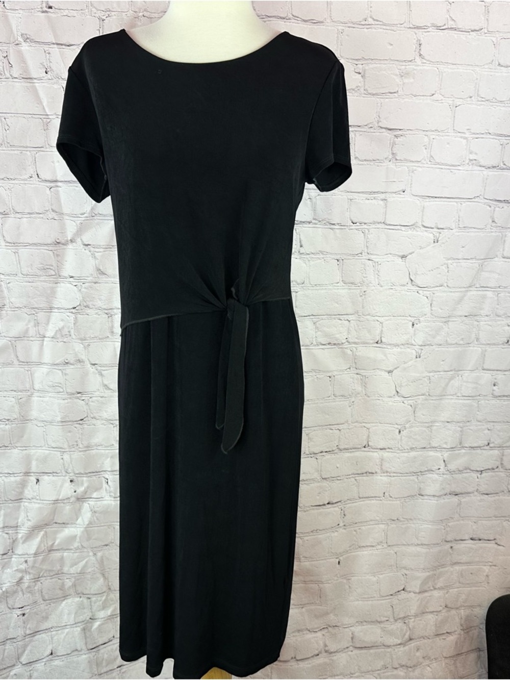 chico's travelers (1) Women M Black Tie-Front pencil Dress vacation travel